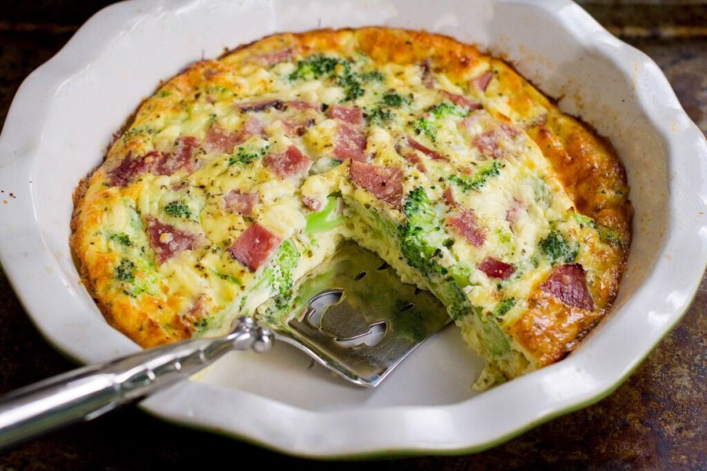 Low Carb Ham And Cheese Crustless Quiche