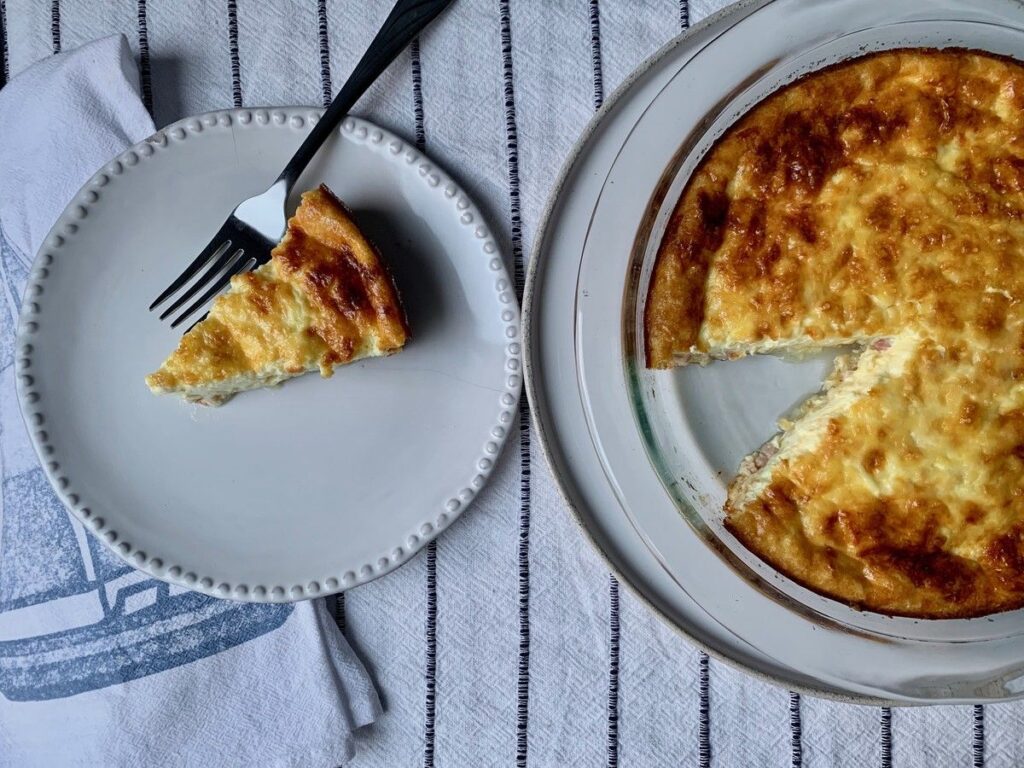 Low Carb Ham And Cheese Crustless Quiche